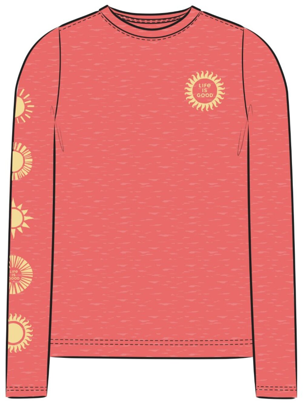 Life Is Good Women’s Woodblock Sun Long Sleeve Tee NWT Size Small & Large